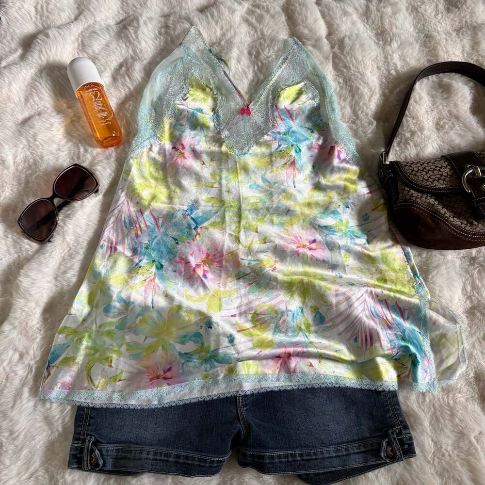 Victoria's Secret Floral Satin Camisole Size M/M